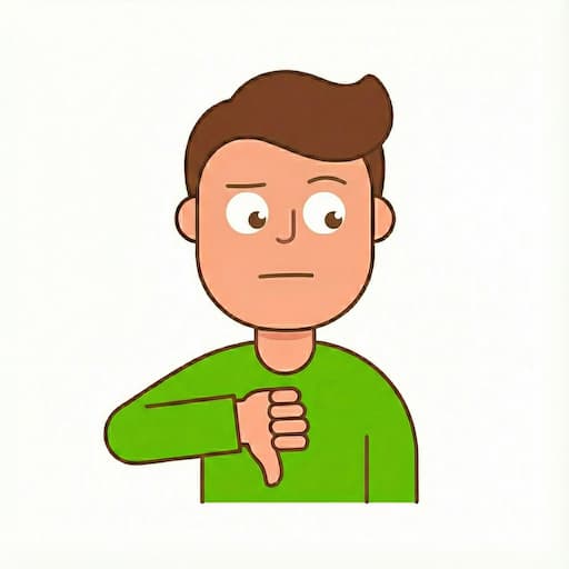 disappointed with a thumbs down